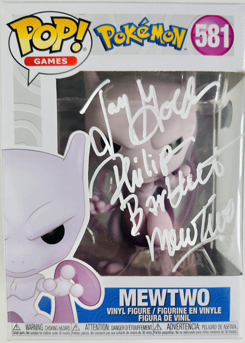 JAY GOEDE PHILIP BARTLETT SIGNED MEWTWO POKEMON FUNKO POP 581 WITH